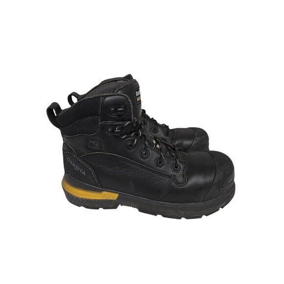 Dakota Men\'s 6300 6 inch Composite Toe Waterproof Work Boot Black Yellow 10M main image 6
